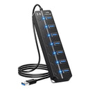 Hub Cabo USB 3.0 Adaptador 4 e 7 Portas Alta Velocidade Notebook PC Teclado 5Gbps Speed Pen Drive
